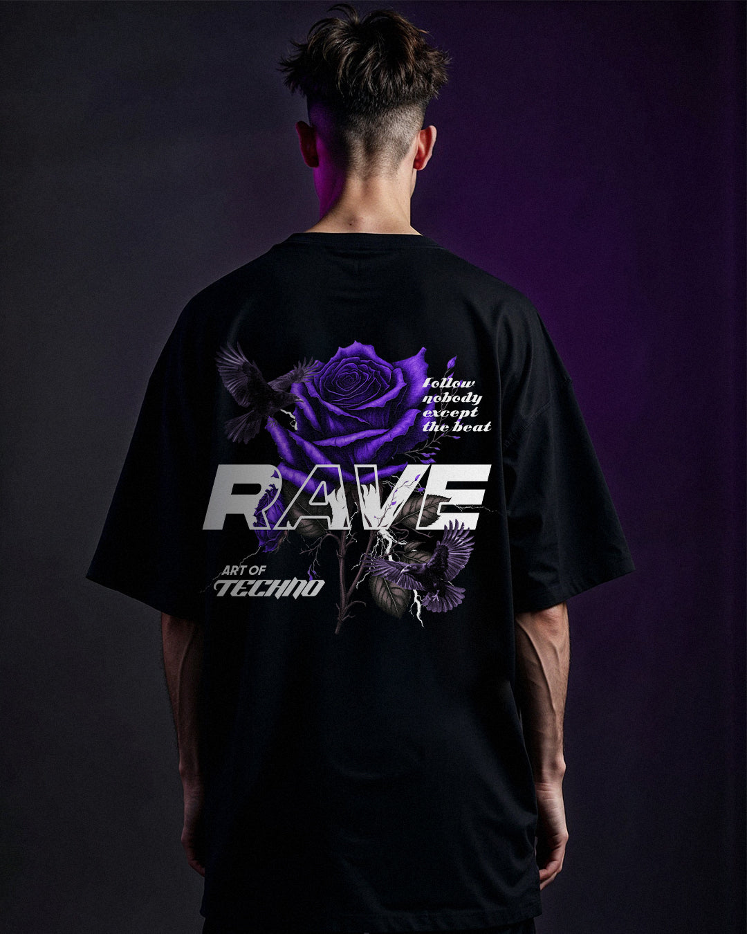 rave in peace purple – Oversized Shirt Angebot