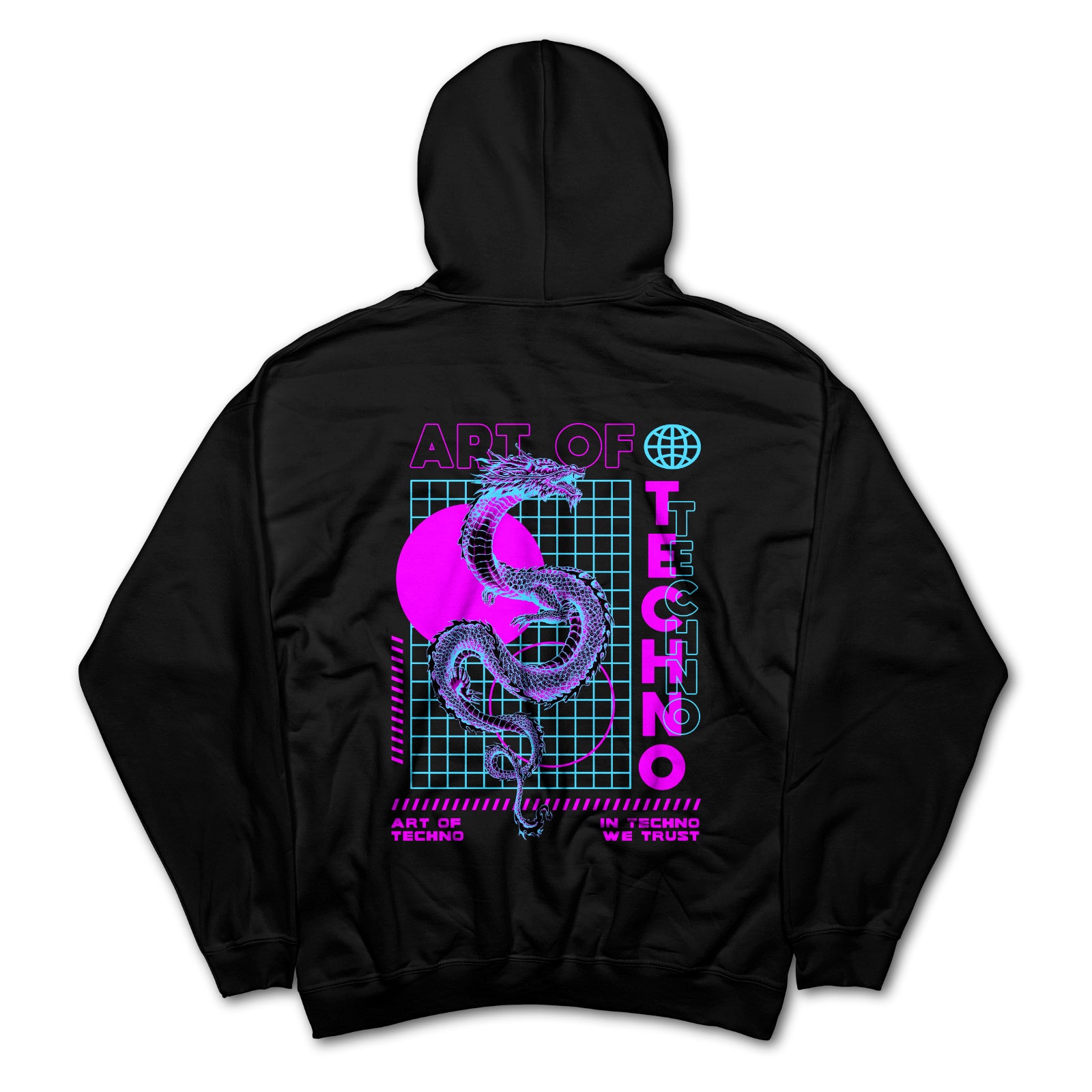 Techno Neon Dragon Hoodie Online