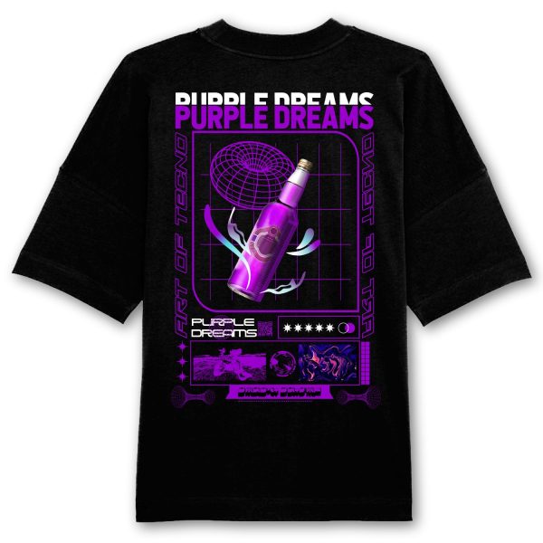 Purple Dreams Oversized Backpatch T-Shirt Zu verkaufen