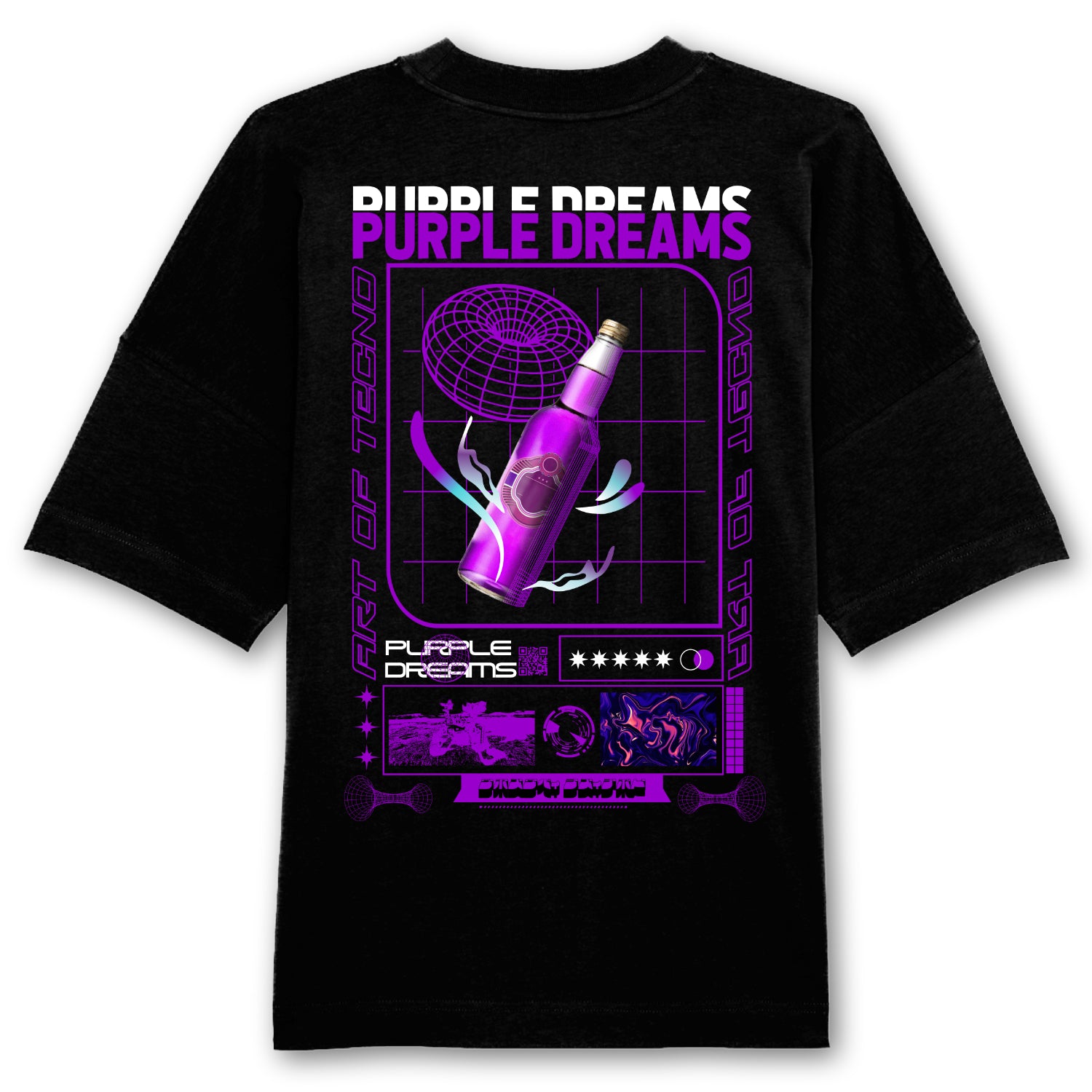 Purple Dreams Oversized Backpatch T-Shirt Zu verkaufen