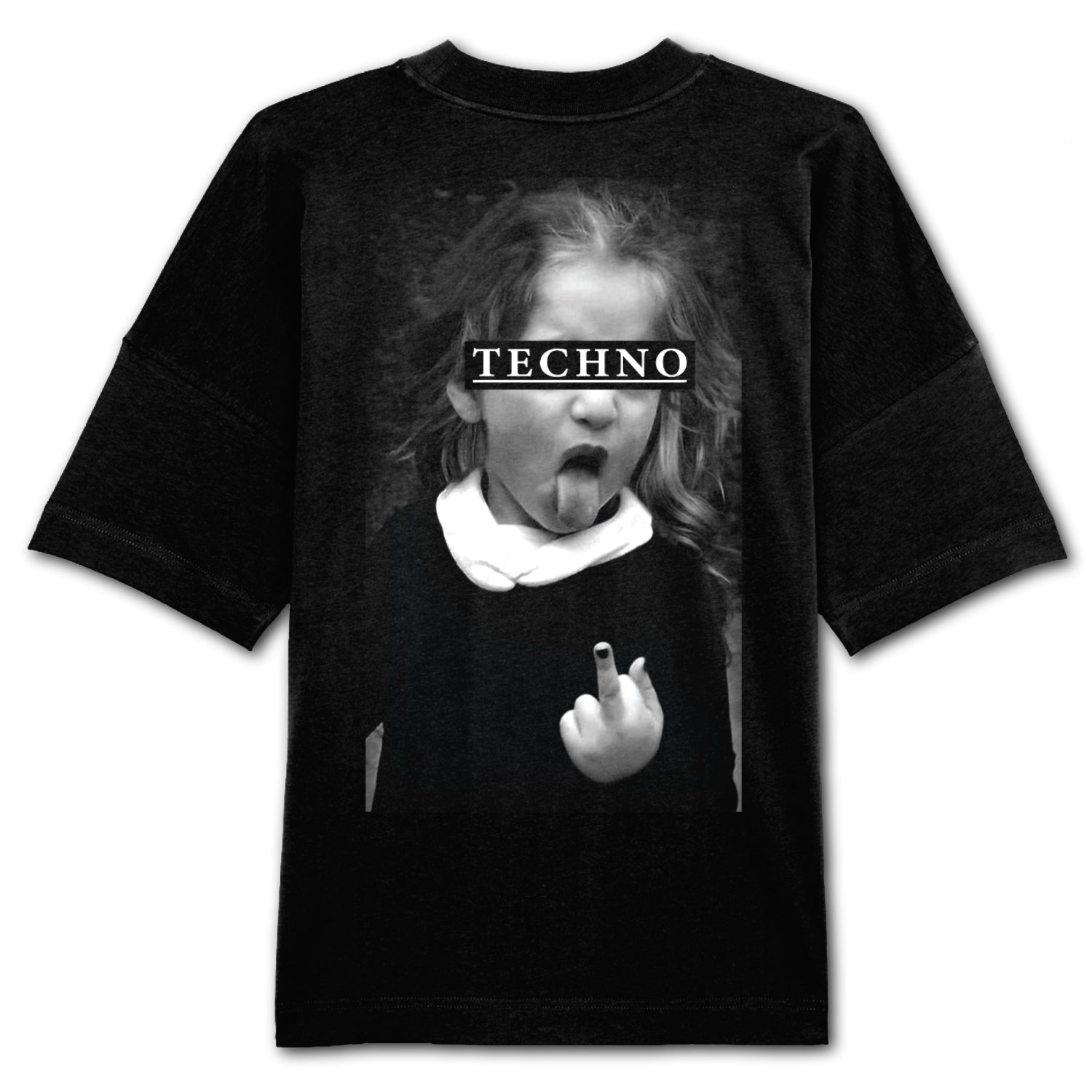 Techno Girl Oversized Backpatch T-Shirt Unisex Zu verkaufen