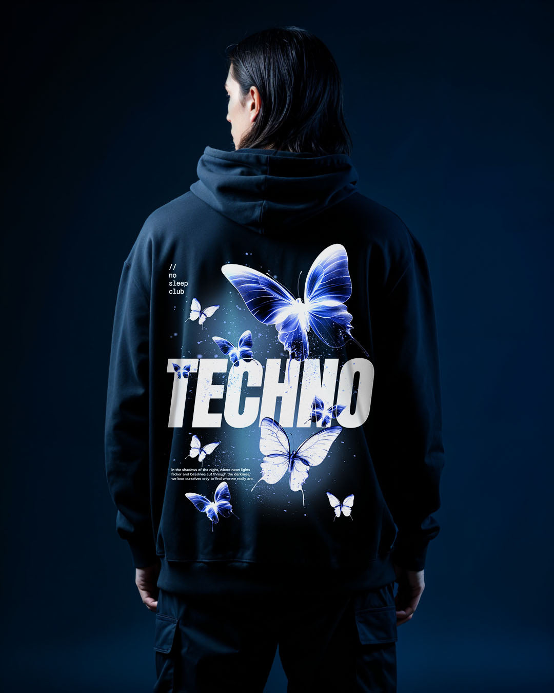 Techno Butterfly Oversized Hoodie – Spring Collection Online-Schn?ppchen