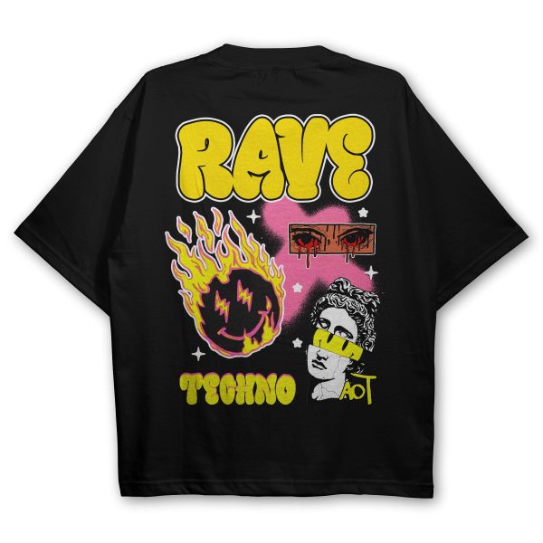 Rave Art Oversized T-Shirt Schn?ppchen