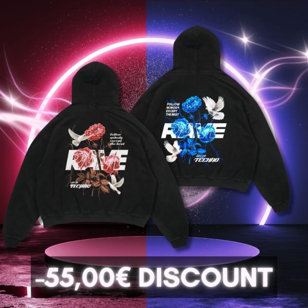 RAVE IN PEACE RED & BLUE HOODIE BUNDLE Rabatt – Bild 2