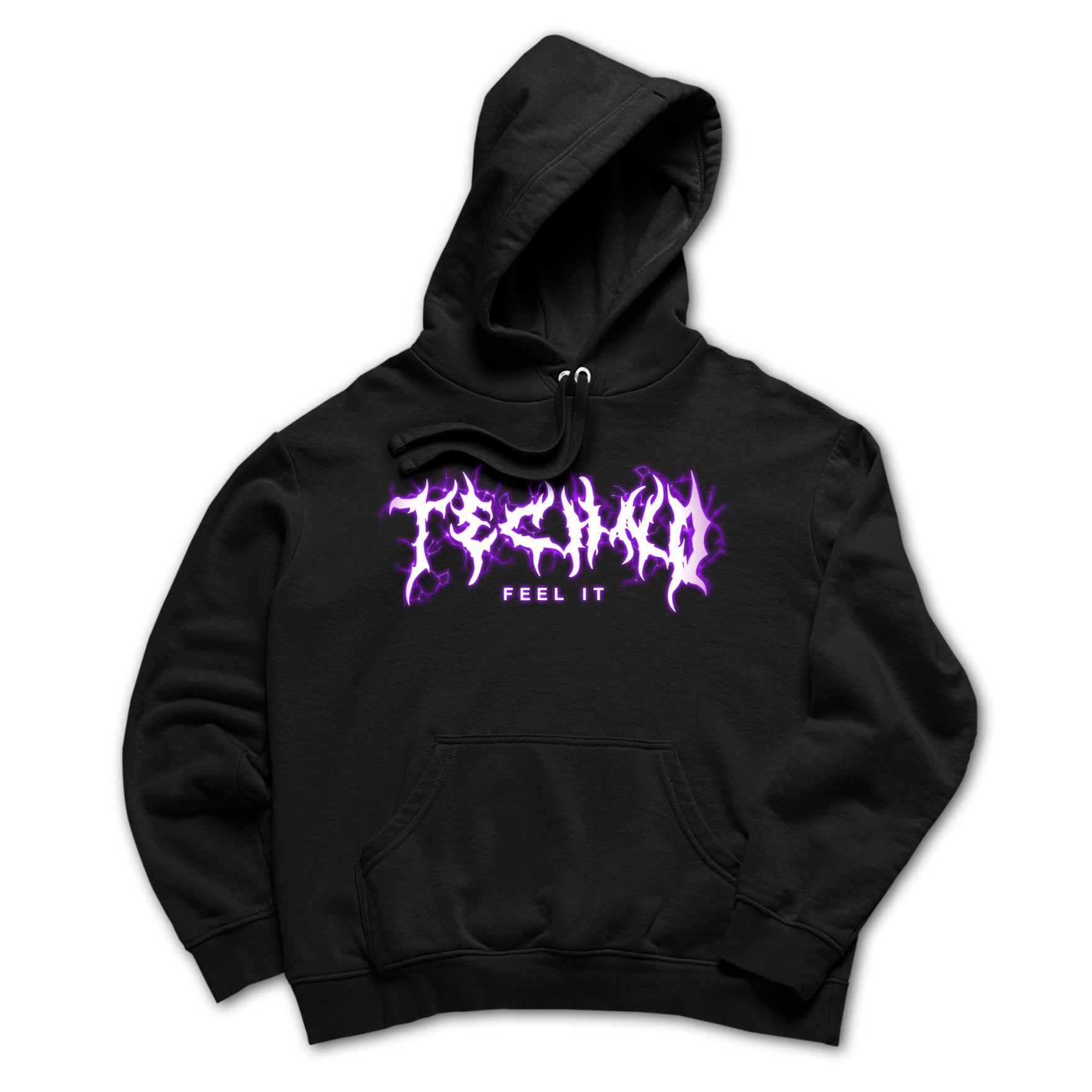 Techno Lightning Frontprint Hoodie Verkauf