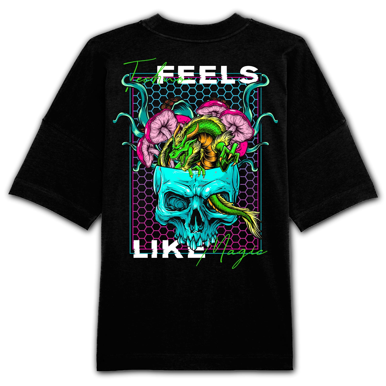 Feels Like Magic Oversized Backpatch T-Shirt Online-Verkauf