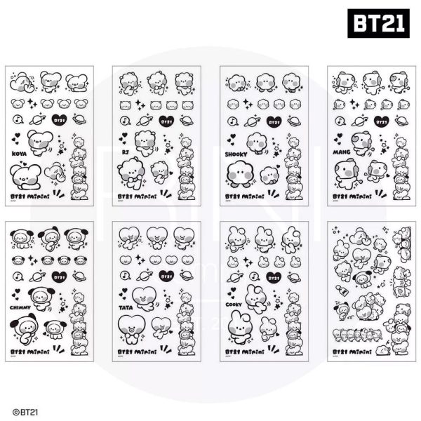 BT21 Minini Tattoo Stickerbogen RJ Online-Schn?ppchen – Bild 2