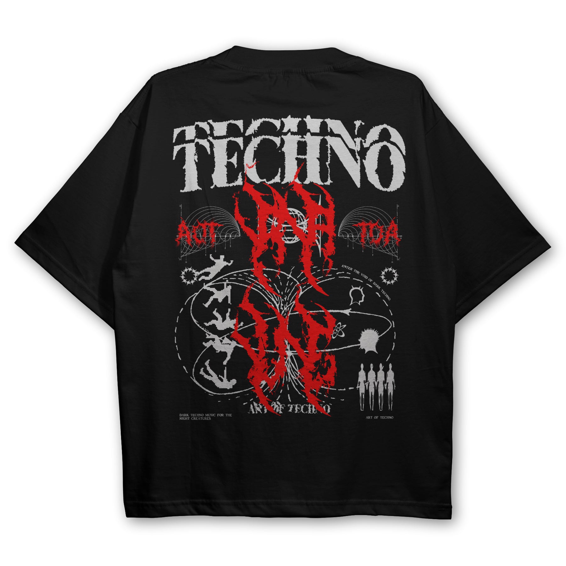 Real Art Of Techno Oversized T-Shirt Rabatt