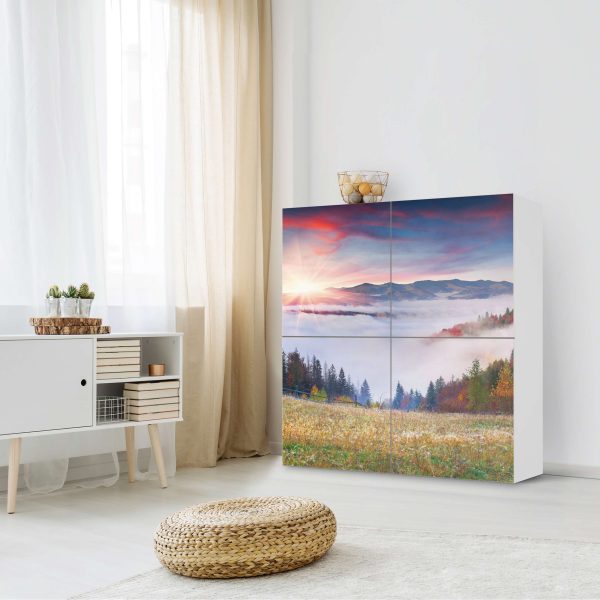 Klebefolie für Schränke IKEA Besta Schrank 4 Türen - Design: Herbstwald Im Angebot – Bild 3