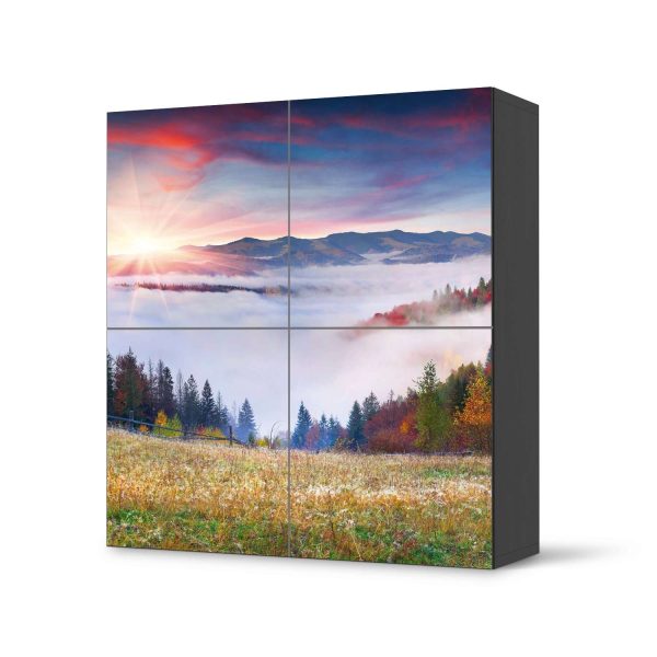 Klebefolie für Schränke IKEA Besta Schrank 4 Türen - Design: Herbstwald Im Angebot – Bild 2