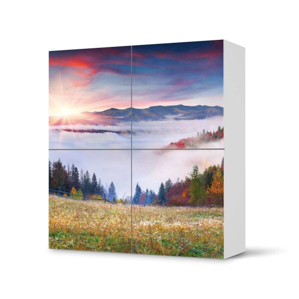 Klebefolie für Schränke IKEA Besta Schrank 4 Türen - Design: Herbstwald Im Angebot