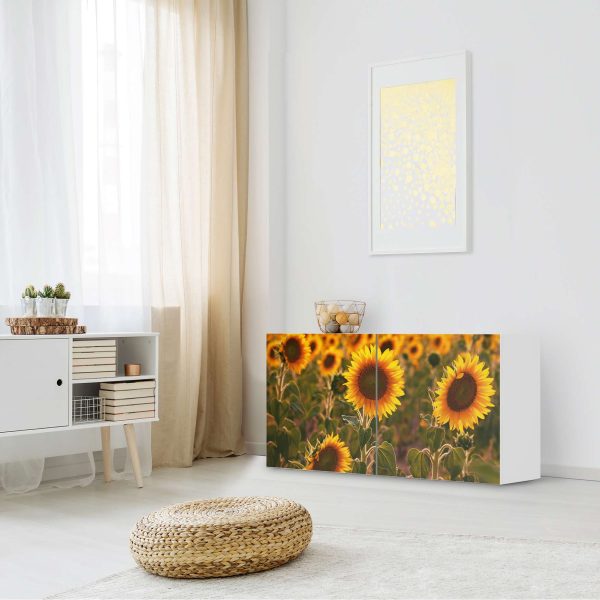 Folie für Möbel IKEA Besta Regal 2 Türen (quer) - Design: Sunflowers Zu verkaufen – Bild 3