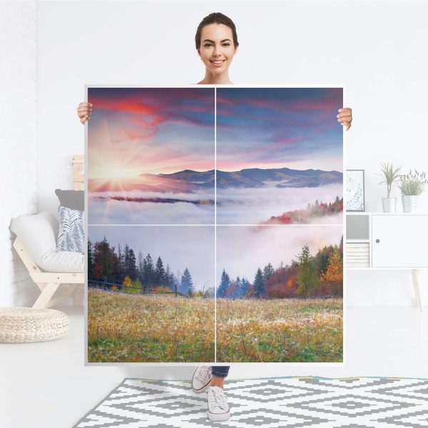 Klebefolie für Schränke IKEA Besta Schrank 4 Türen - Design: Herbstwald Im Angebot – Bild 4