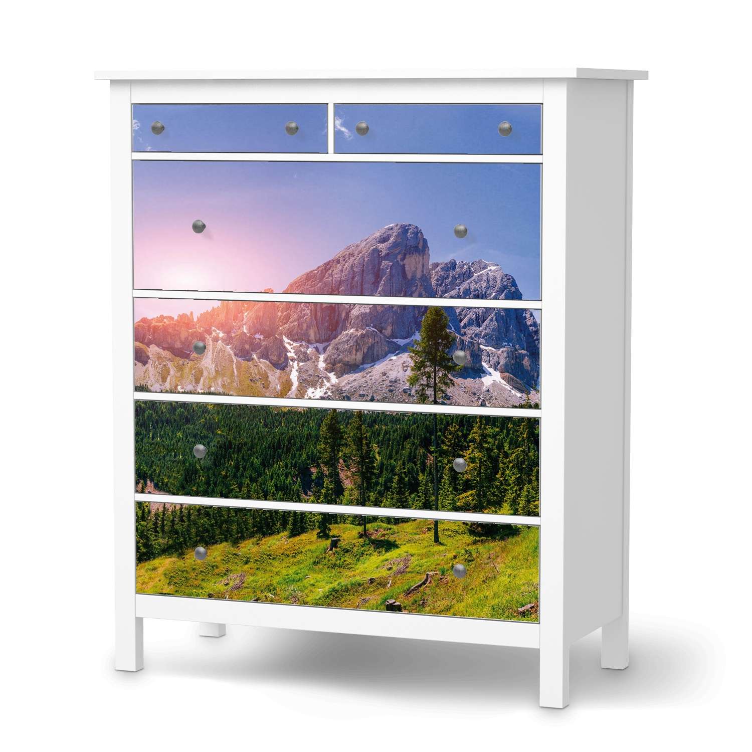 Klebefolie IKEA Hemnes Kommode 6 Schubladen – Design: Alpenblick Mode