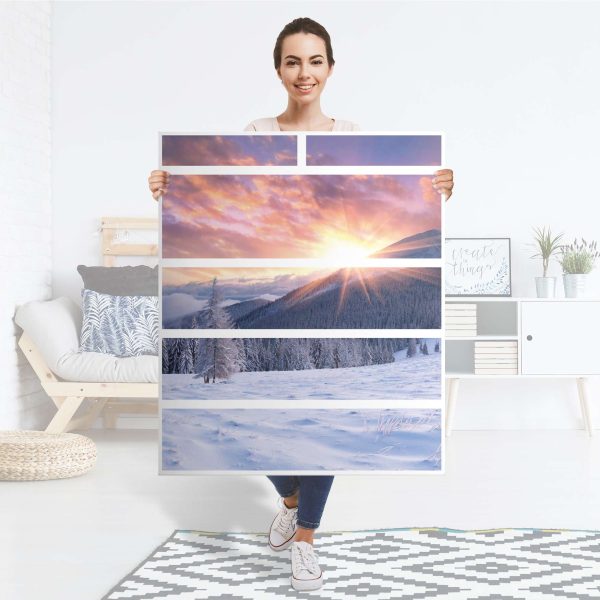 Klebefolie IKEA Hemnes Kommode 6 Schubladen - Design: Zauberhafte Winterlandschaft Jetzt online – Bild 4