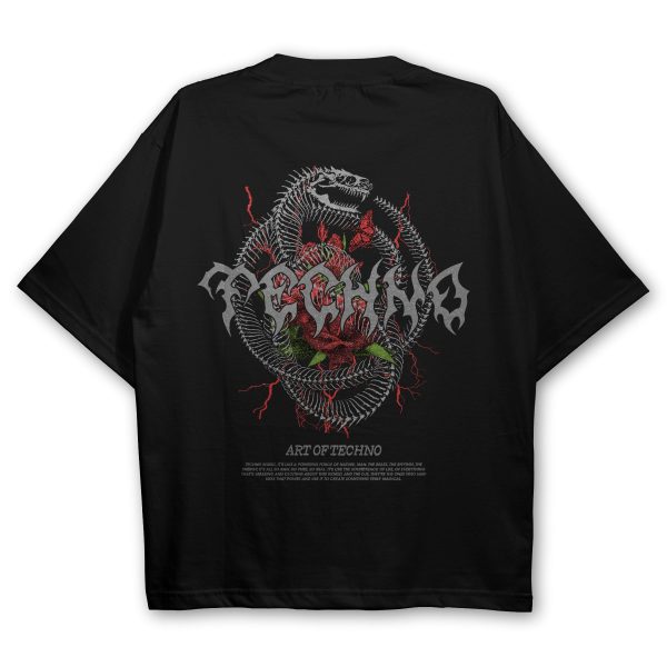 Techno Death Flower Oversized T-Shirt Online-Verkauf
