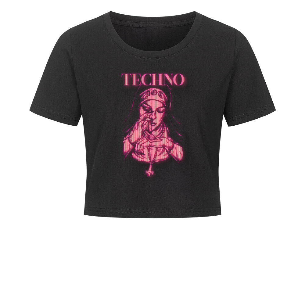 Techno Queen Cropped Tee Im Angebot