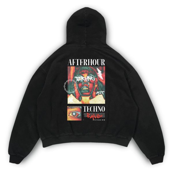 Afterhour Techno Oversized Hoodie Online-Verkauf